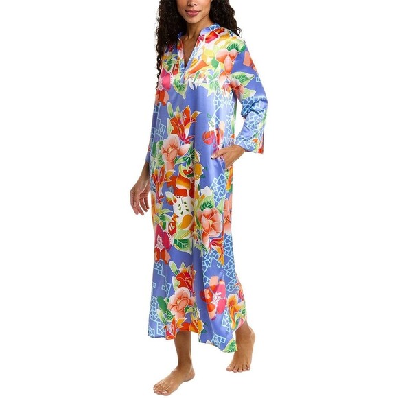 N Natori Camellia Maxi Caftan Boho Size M - Picture 1 of 8